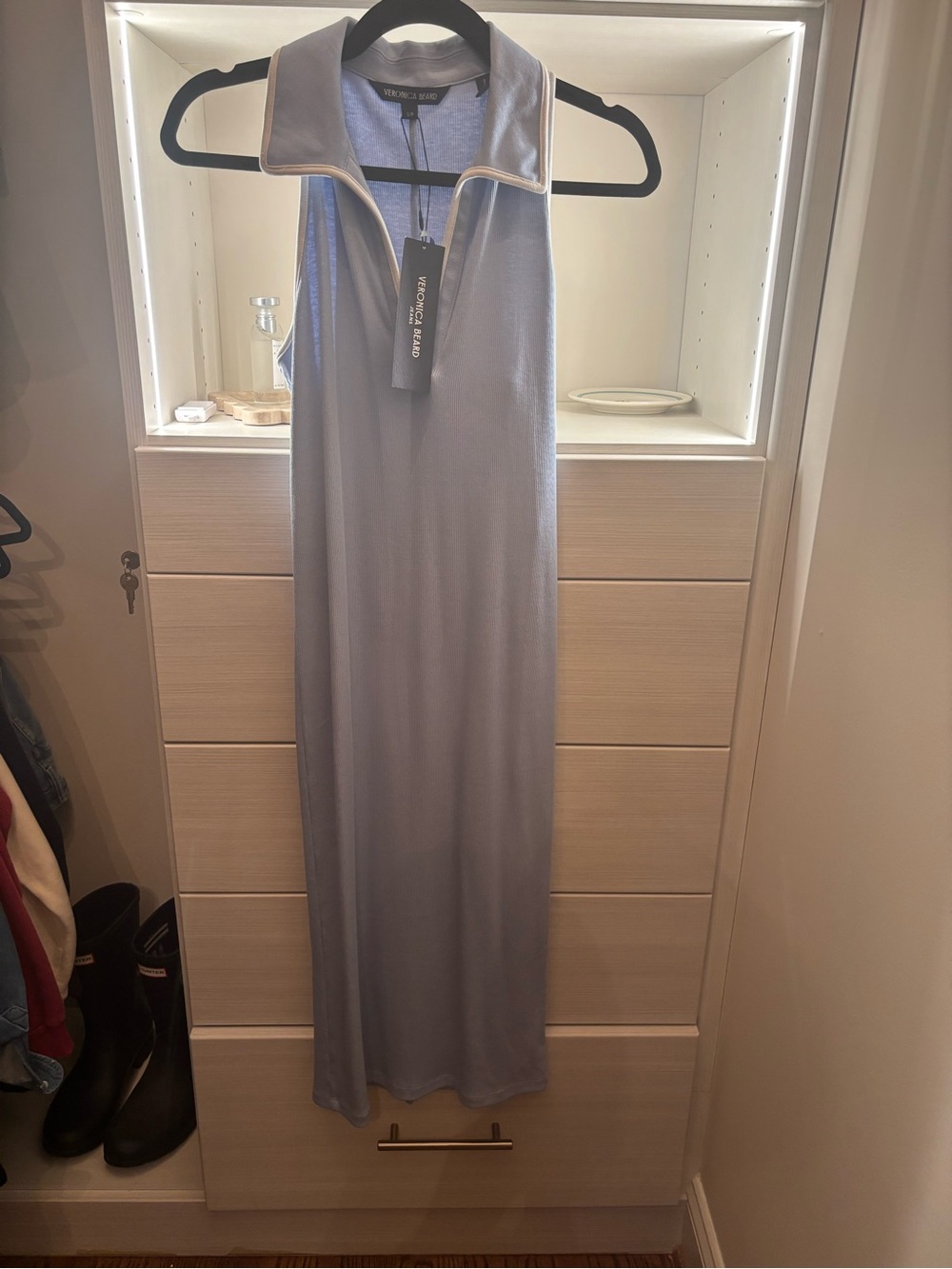 Veronica Beard Pale Blue Sleeveless Midi Dress